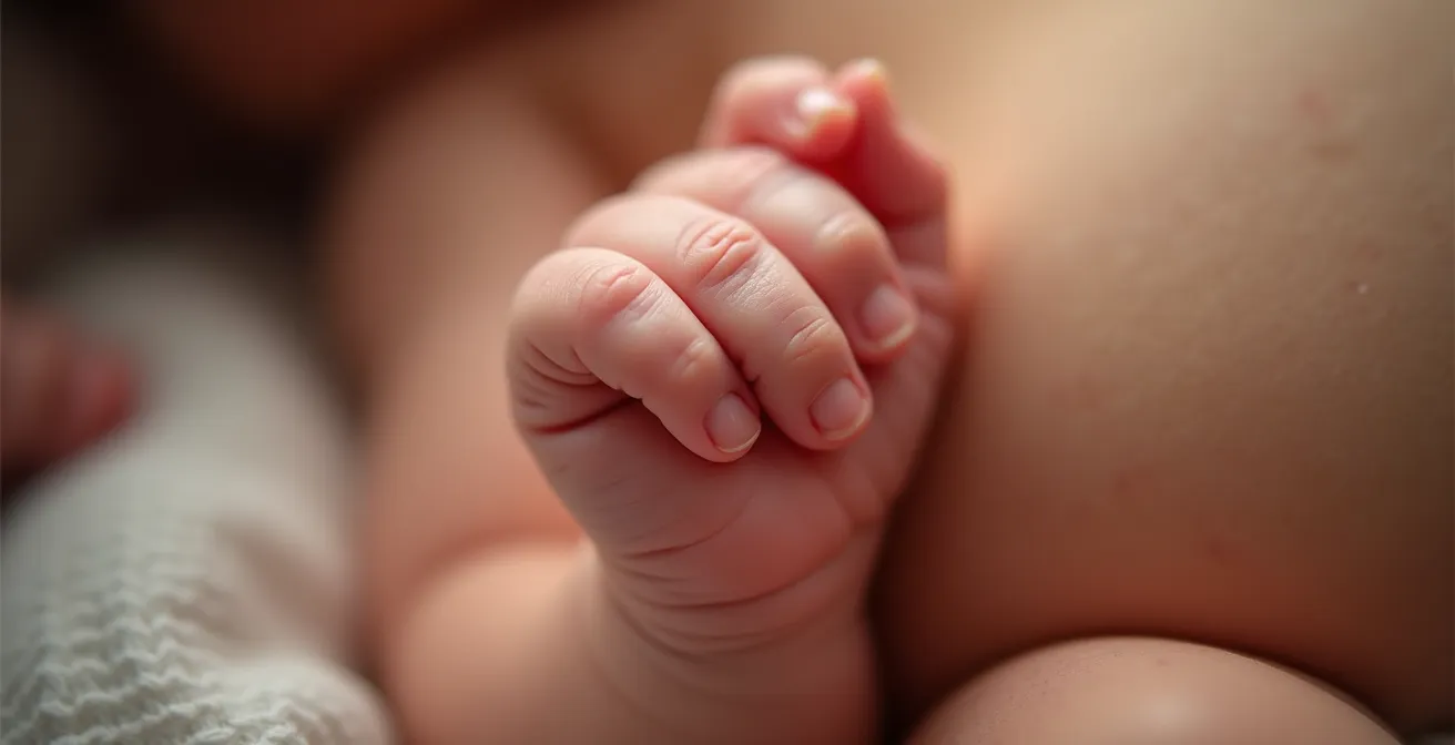 Mother and newborn in immediate skin-to-skin contact during golden hour